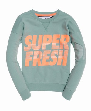 Superdry Freshness Crew Neck Női Pulóver Zöld | THOMK5183